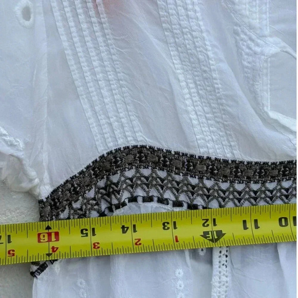 Johnny Was Womens Keyhole Embroidery Eyelet Daisy Dress White Size XS to Small - Picture 4 of 15
